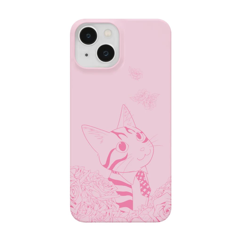 アトリエ『猫虹彩パレット』🐈🌈🎨の【だいだいいろ】薔薇とれおんくん(デフォルメver.) Smartphone Case