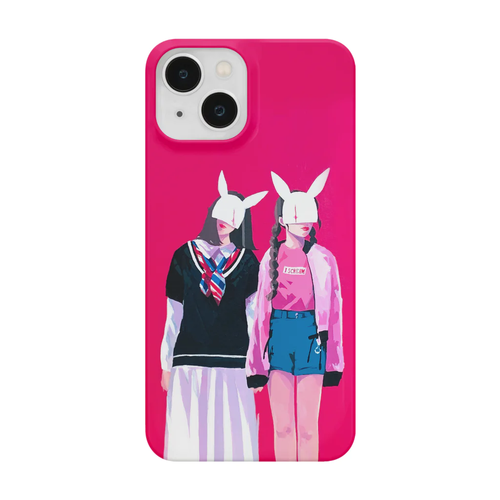 有村佳奈のART FASHION SHOPのRED RABBIT3 スマホケース