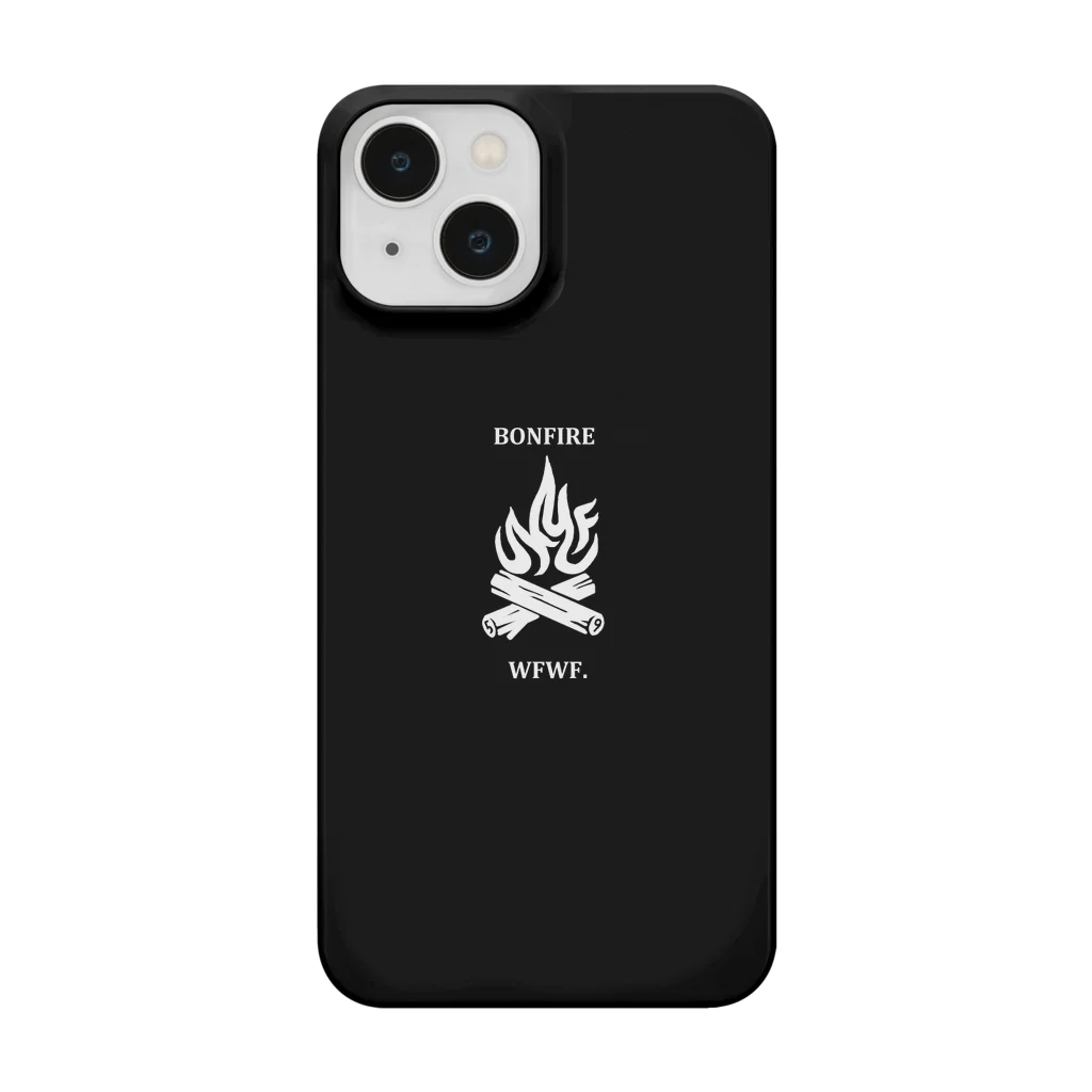 WFWF.の焚火WFWFのiPhoneケース（ブラック白字） Smartphone Case