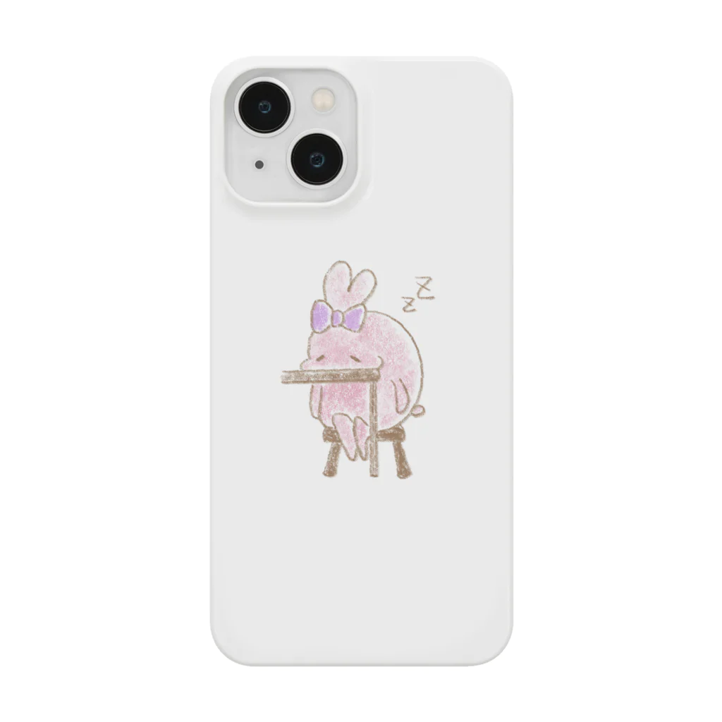 めだか イラストのおねむうさぎ(ぴんく) Smartphone Case