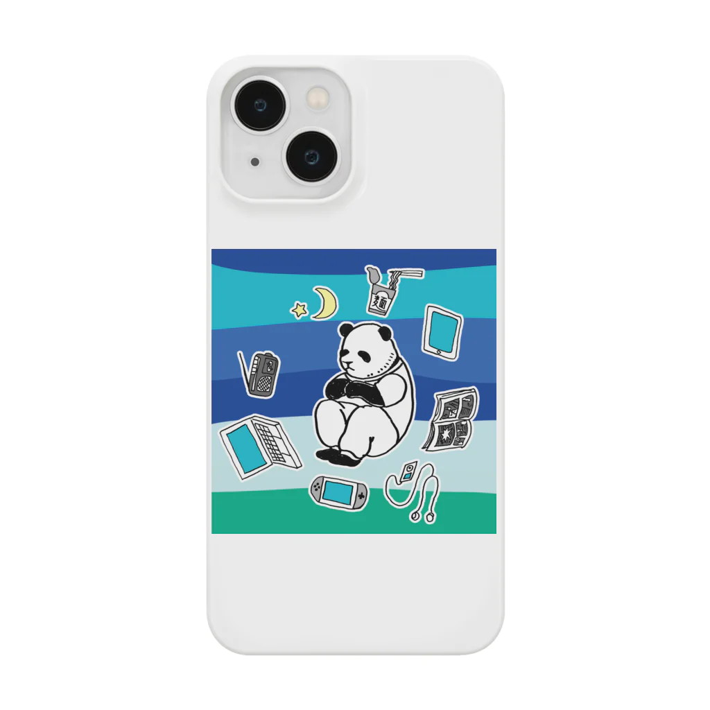 杜の魚の眠れない夜のパンダ(背景あり) Smartphone Case