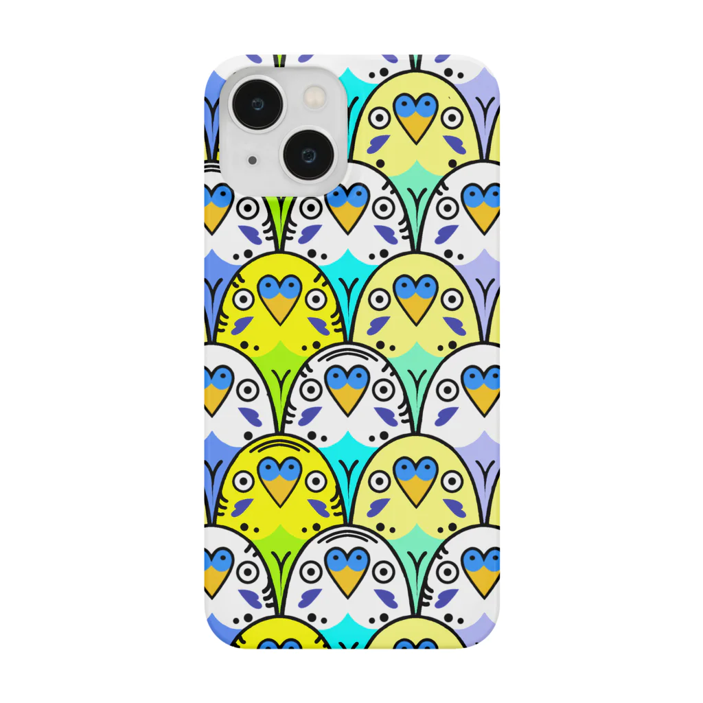 torilove_birdloverの総柄セキセイマッチョズ Smartphone Case