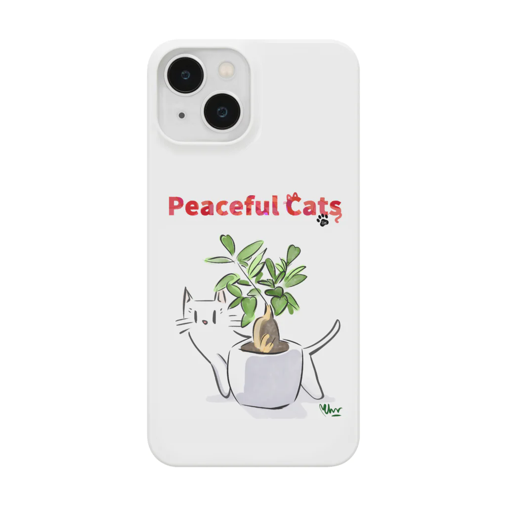 Mahiroshka まひろ朱夏 絵と音楽のPeaceful Cats ガジュマル Smartphone Case