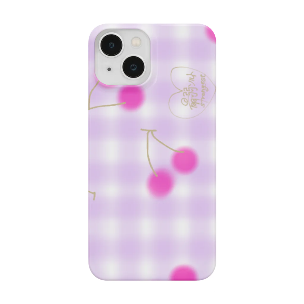 ソルトの部屋着のさくらんぼラベンダーギンガム Smartphone Case