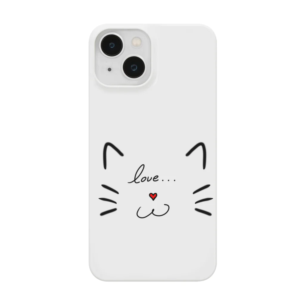 黒猫の“Loveネコ“ スマホケース Smartphone Case