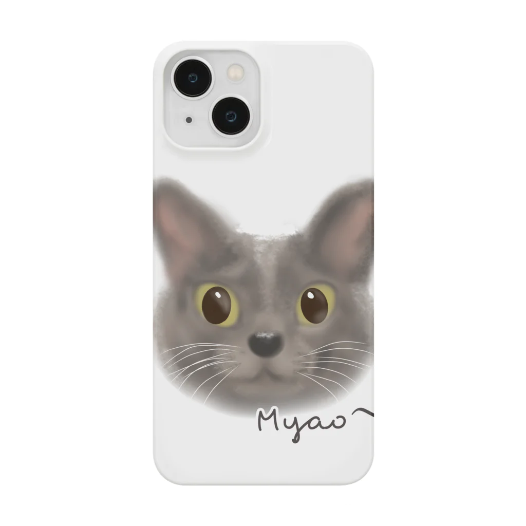 わかばックス工房のグレーのネコちゃん♡ Smartphone Case