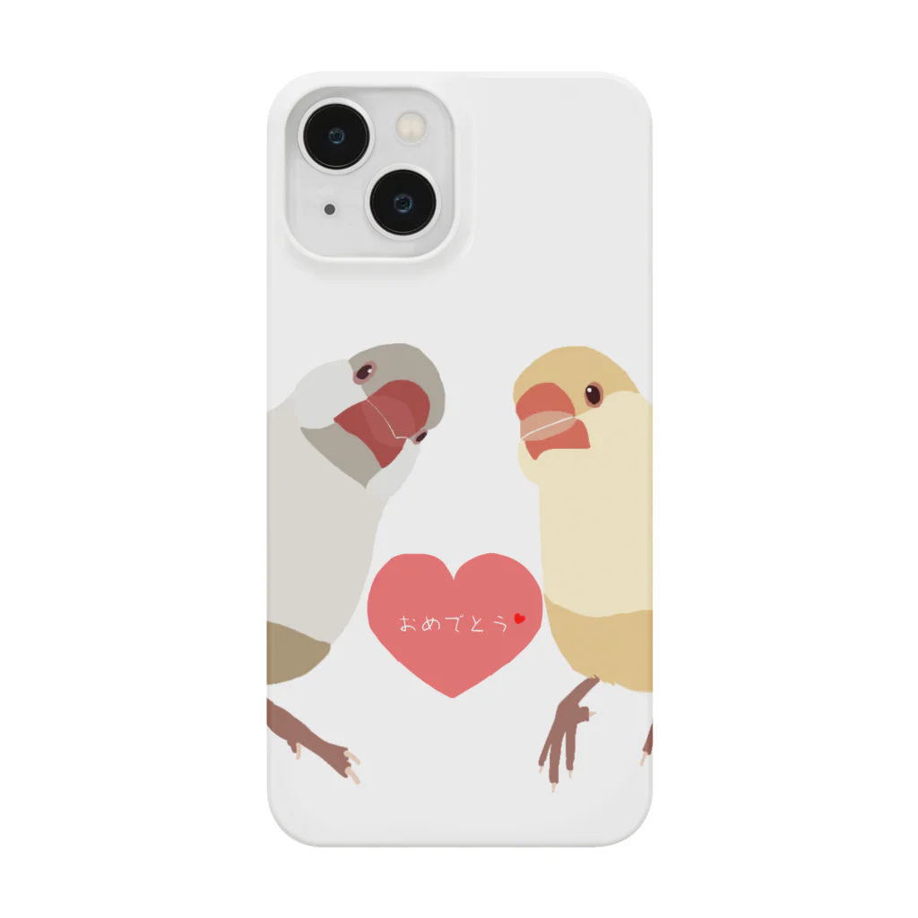 おしゃれぶんちょうのプレゼント用クリーム文鳥 Smartphone Case