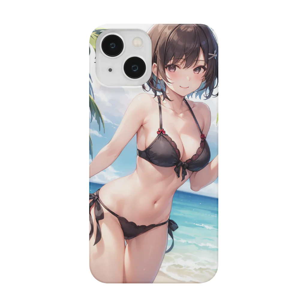 天乃鯱の黒ビキニのお姉さんイラスト Smartphone Case