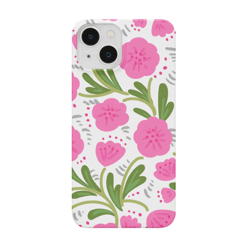 Katie（カチエ）の手描きの花柄（ピンク） Smartphone Case