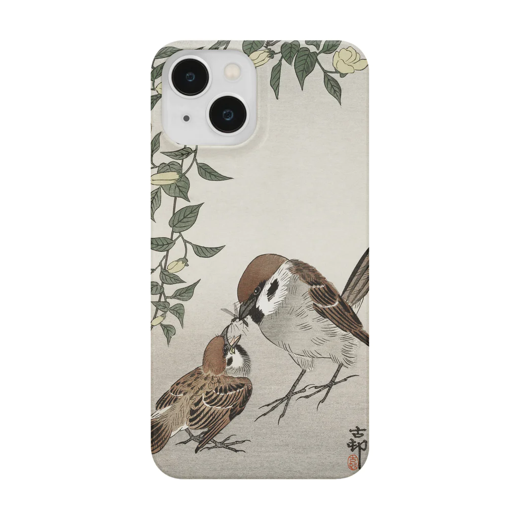 MUGEN ARTの小原古邨　雀の親子  Ohara Koson / Birds and plants iPhone Smartphone Case