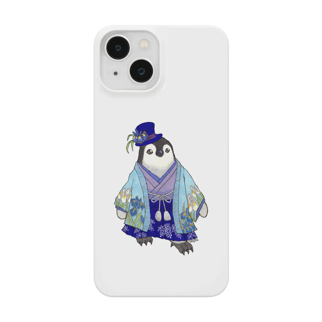 ヤママユ(ヤママユ・ペンギイナ)の着物ぺんぎんーいずれは菖蒲かエンペヒナー Smartphone Case