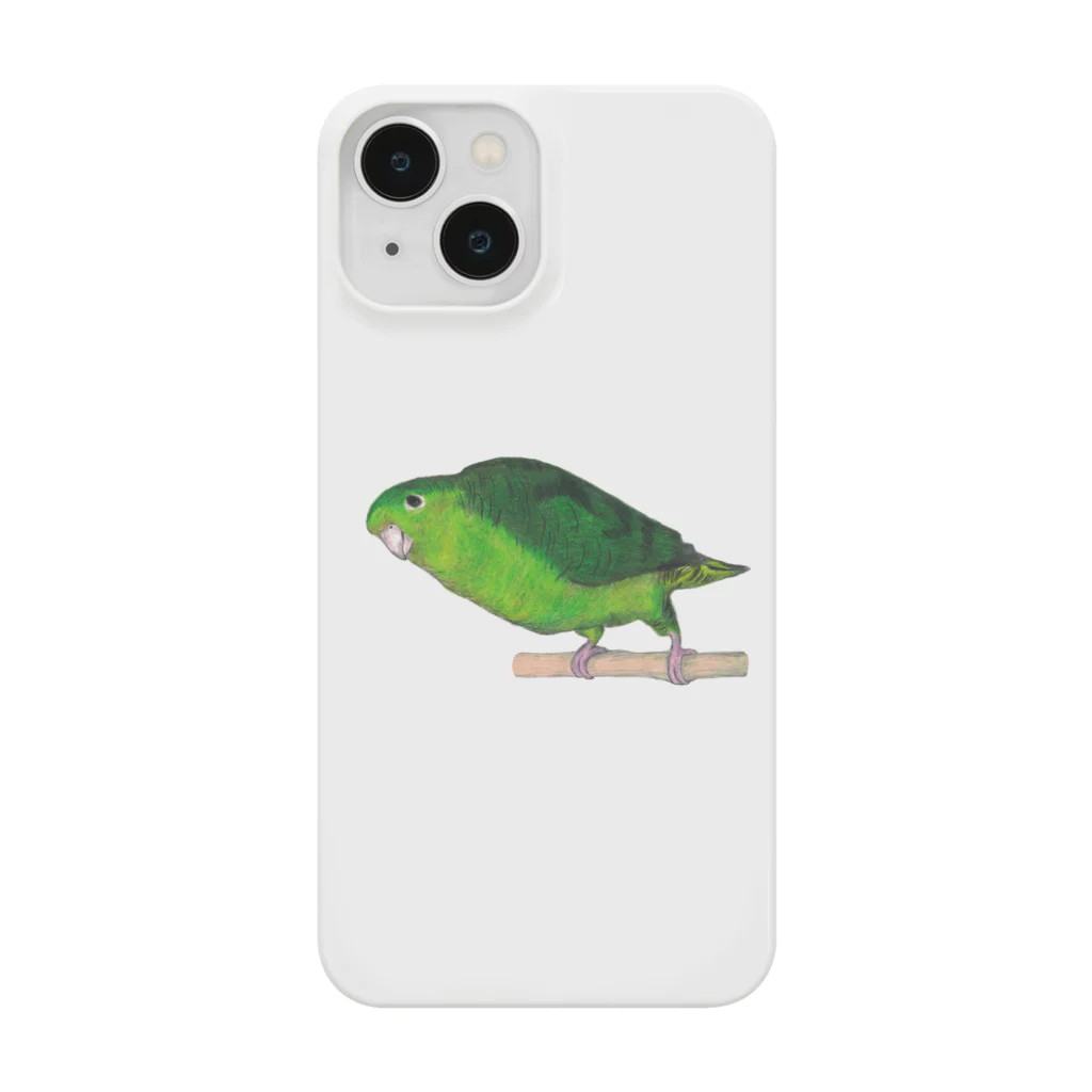 森図鑑の[森図鑑] サザナミインコ緑色 Smartphone Case