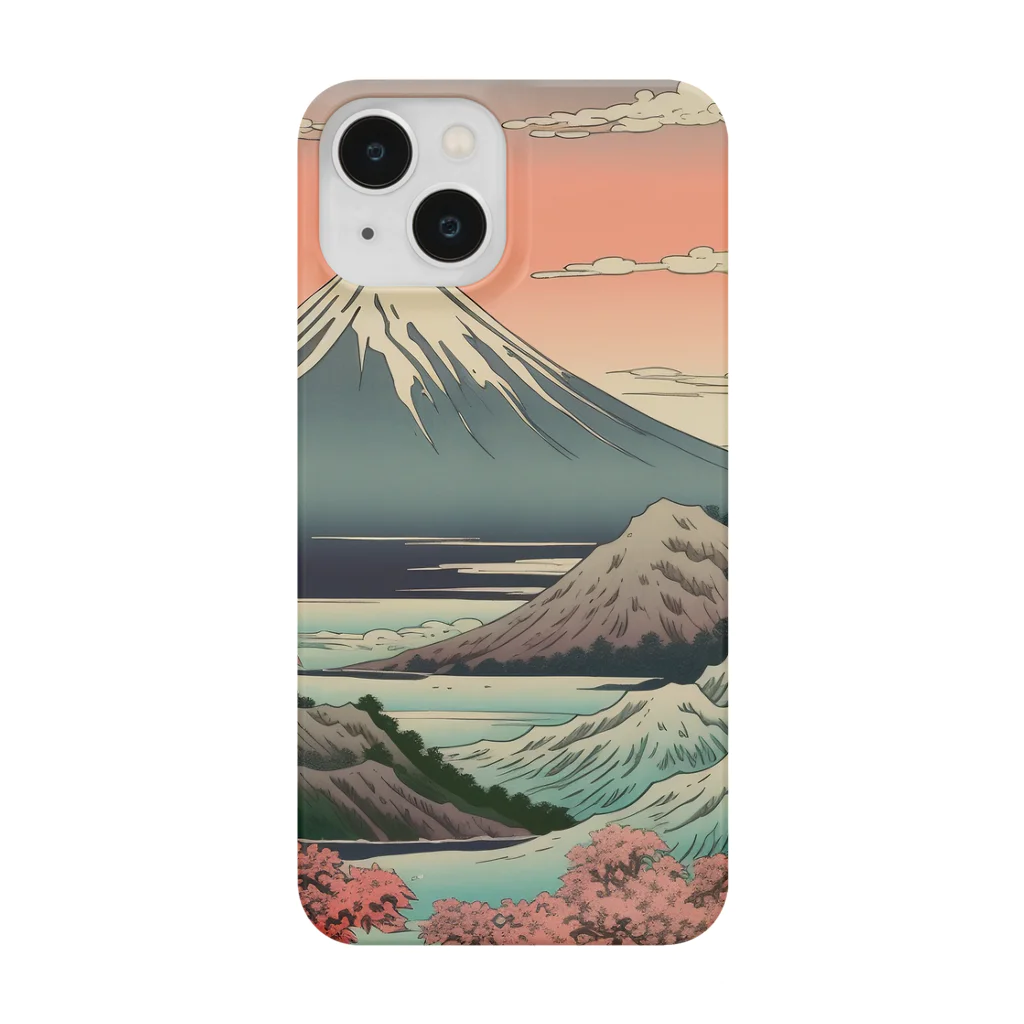 和柄屋 - WAGARAYAの富士山　Mt.Fuji traditional Japanese pattern スマホケース