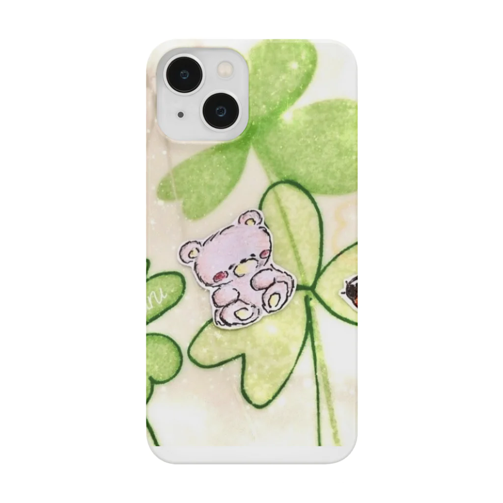 くまイラスト 春くぅのてんとう虫さん、こんにちは Smartphone Case