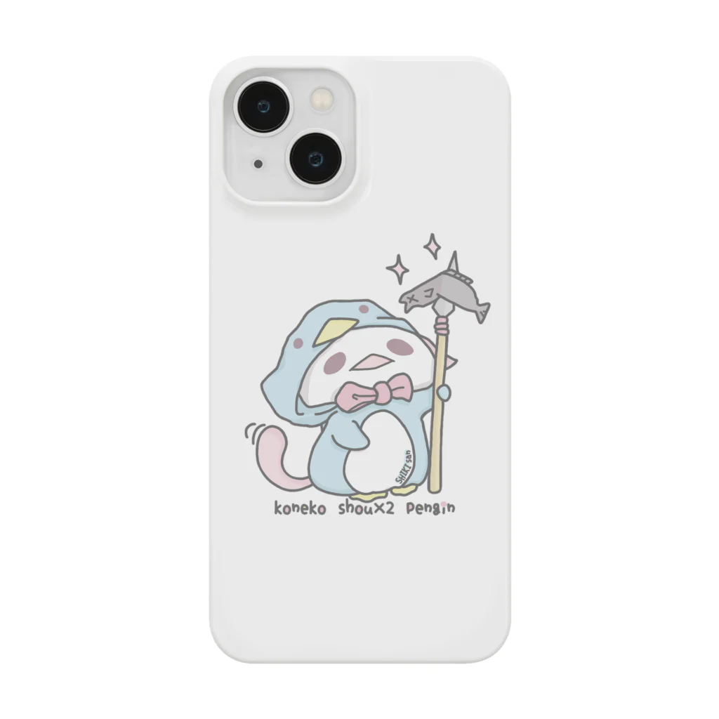 itsuto-こねこしょうしょうめんへらのロゴ「とってきぃたあああ/ぺんぎんver」 Smartphone Case