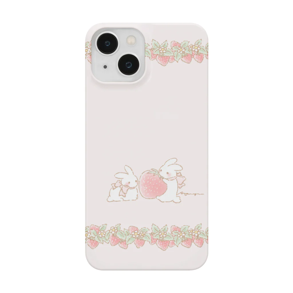 あゆゆのグッズやさんのうさぎといちご(桃) Smartphone Case