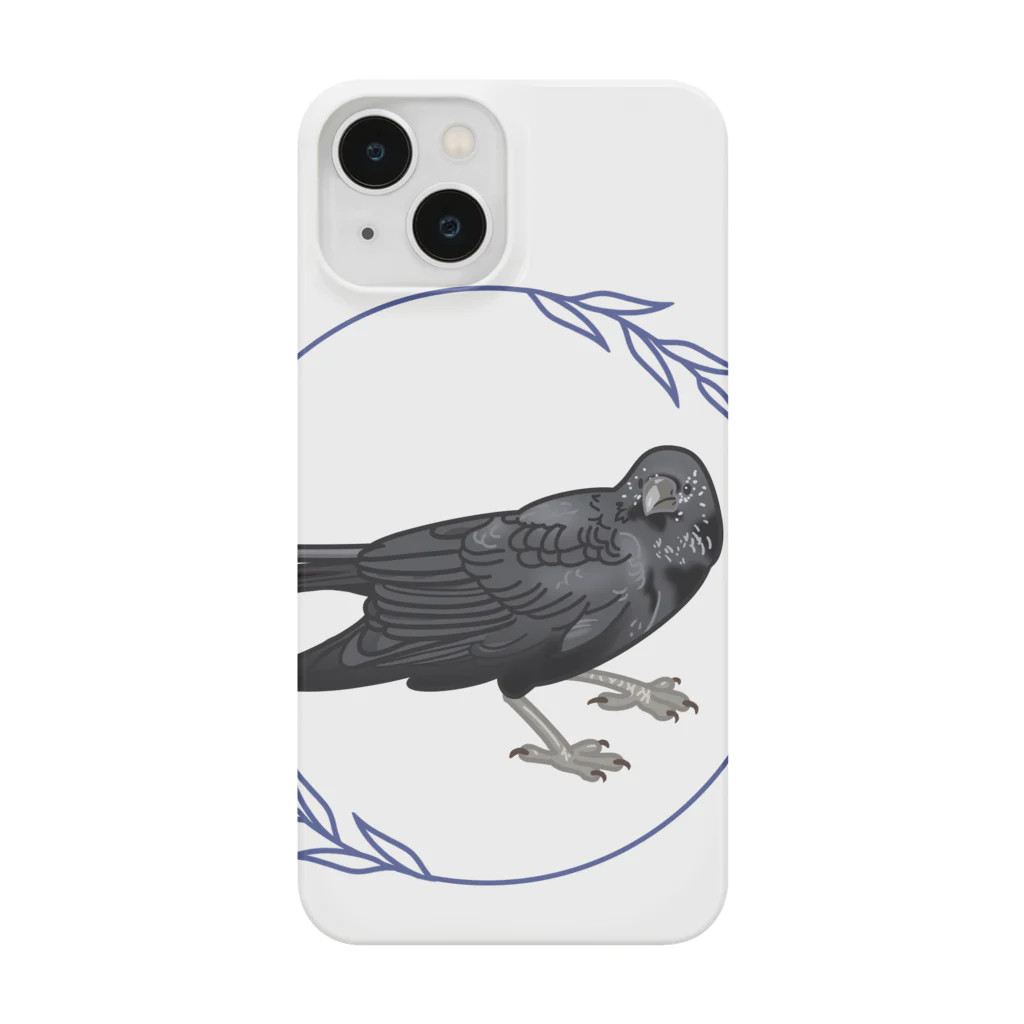 やちよ｜リアル鳥イラストのハシボソガラスさん Smartphone Case