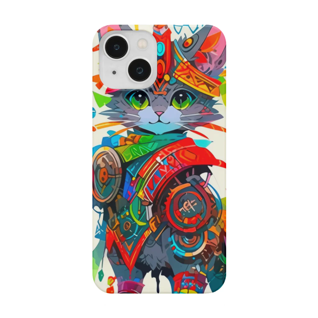 Tenka Design Lab.のColorful Happy Cat スマホケース