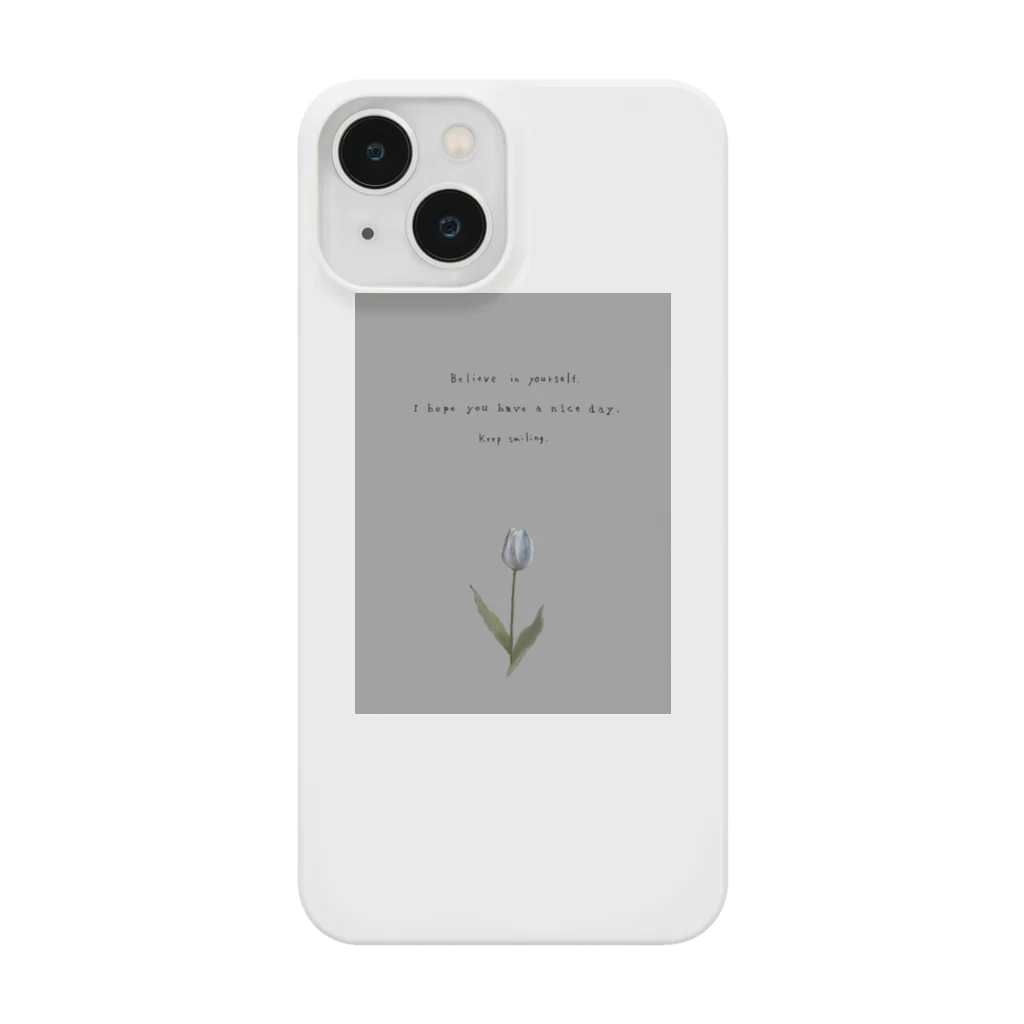 rilybiiのTULIP, white gray blue . Smartphone Case