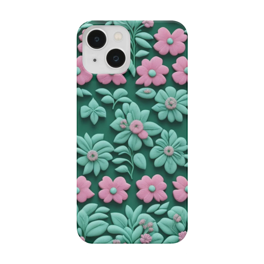 _Anzuの3D 花々 Green Smartphone Case