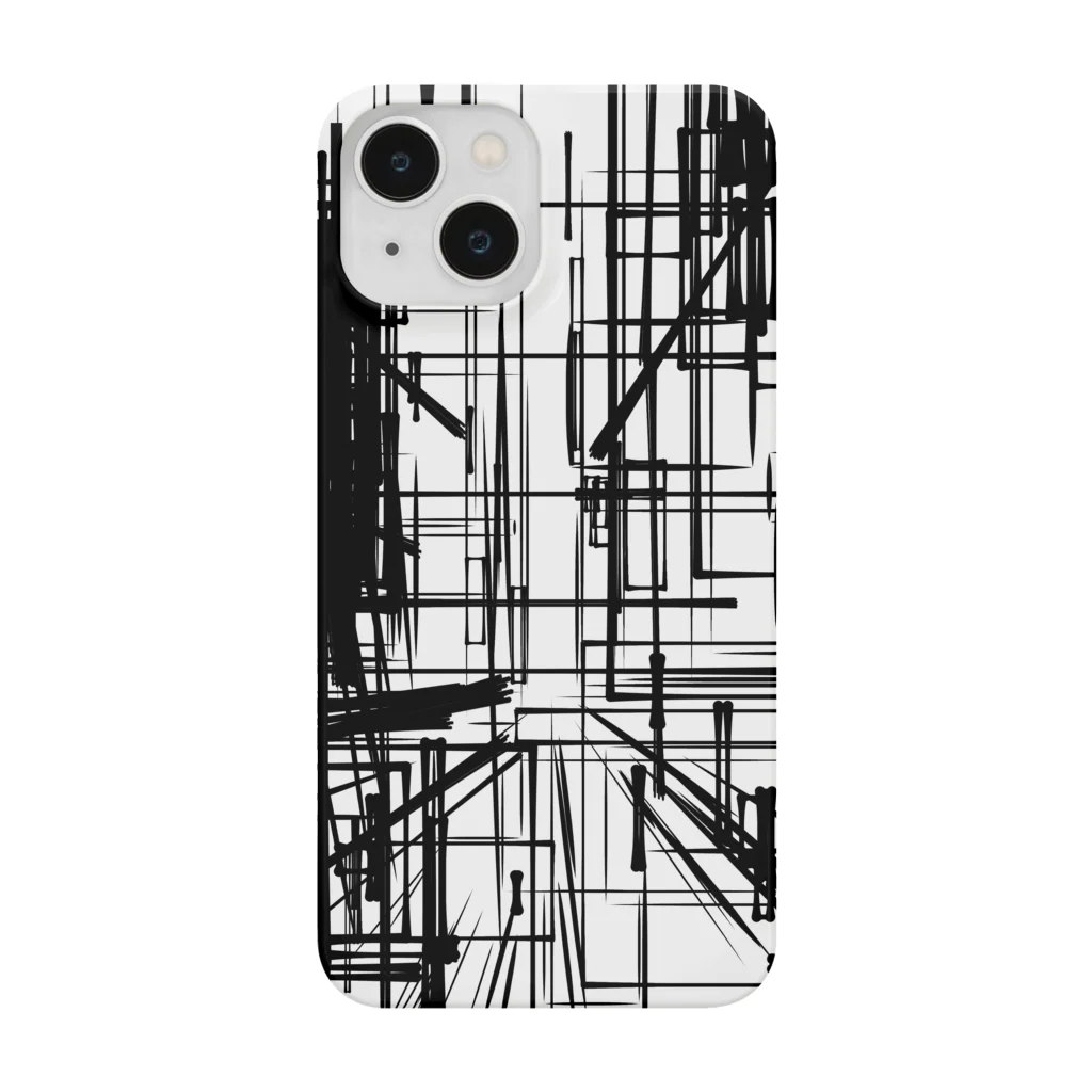 【松】黒金アートこぎん和紙和柄の96006黒モノクロシャープ Smartphone Case