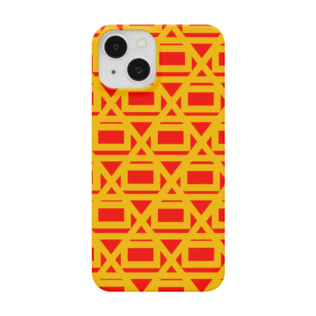 Maruai Artisanの合パターン イエローレッド(Ai Pattern Yellow n' Red) スマホケース