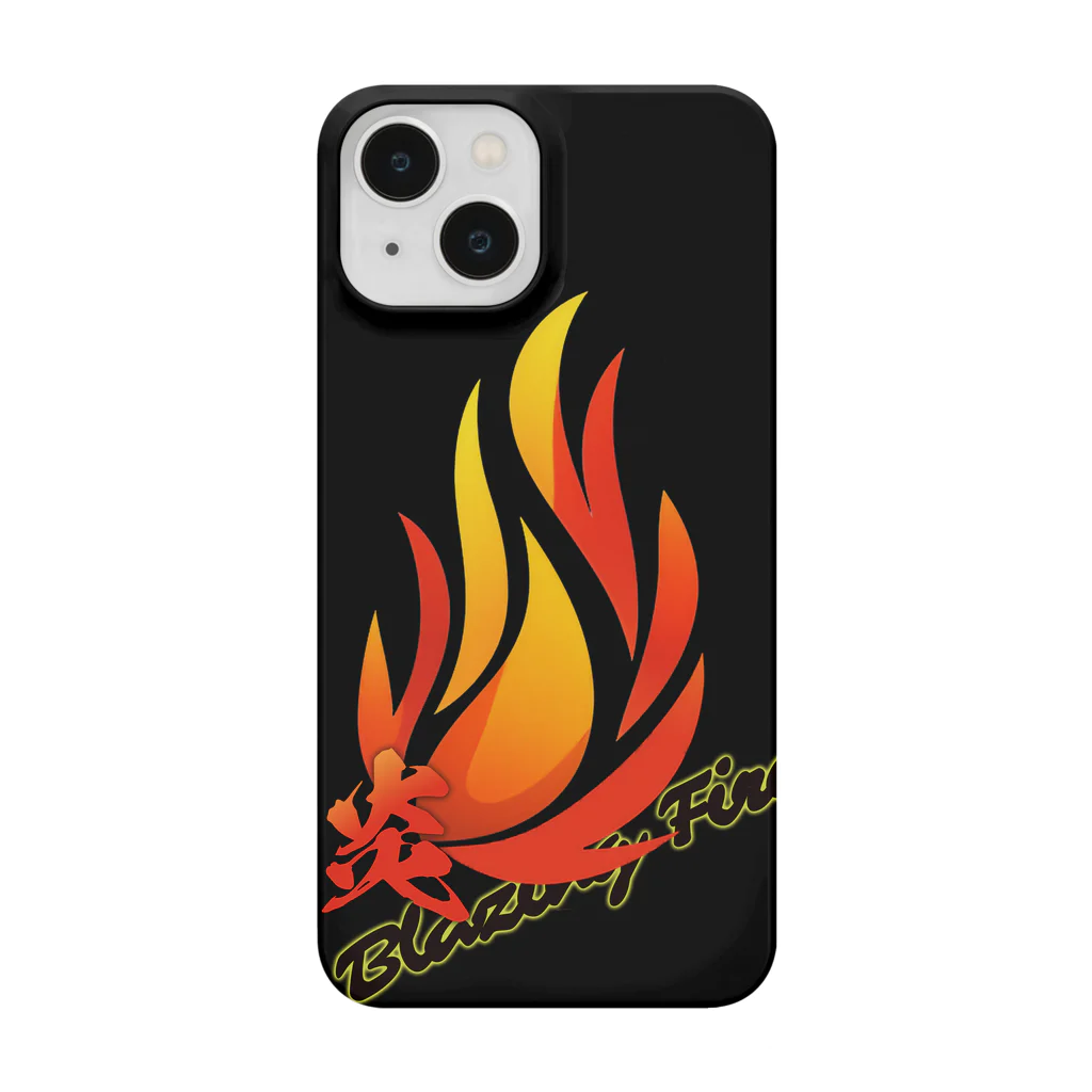 ArayashikI_Japanの炎-Blazing Fire-【スマホケース】黒 Smartphone Case