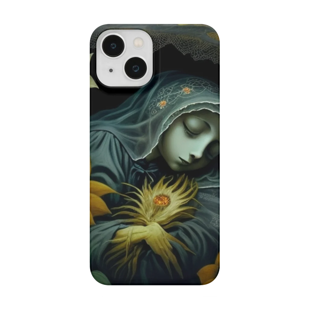 LunaNocturneの花の美しさと少女の儚さが、幻想的な世界を彩る。 Smartphone Case