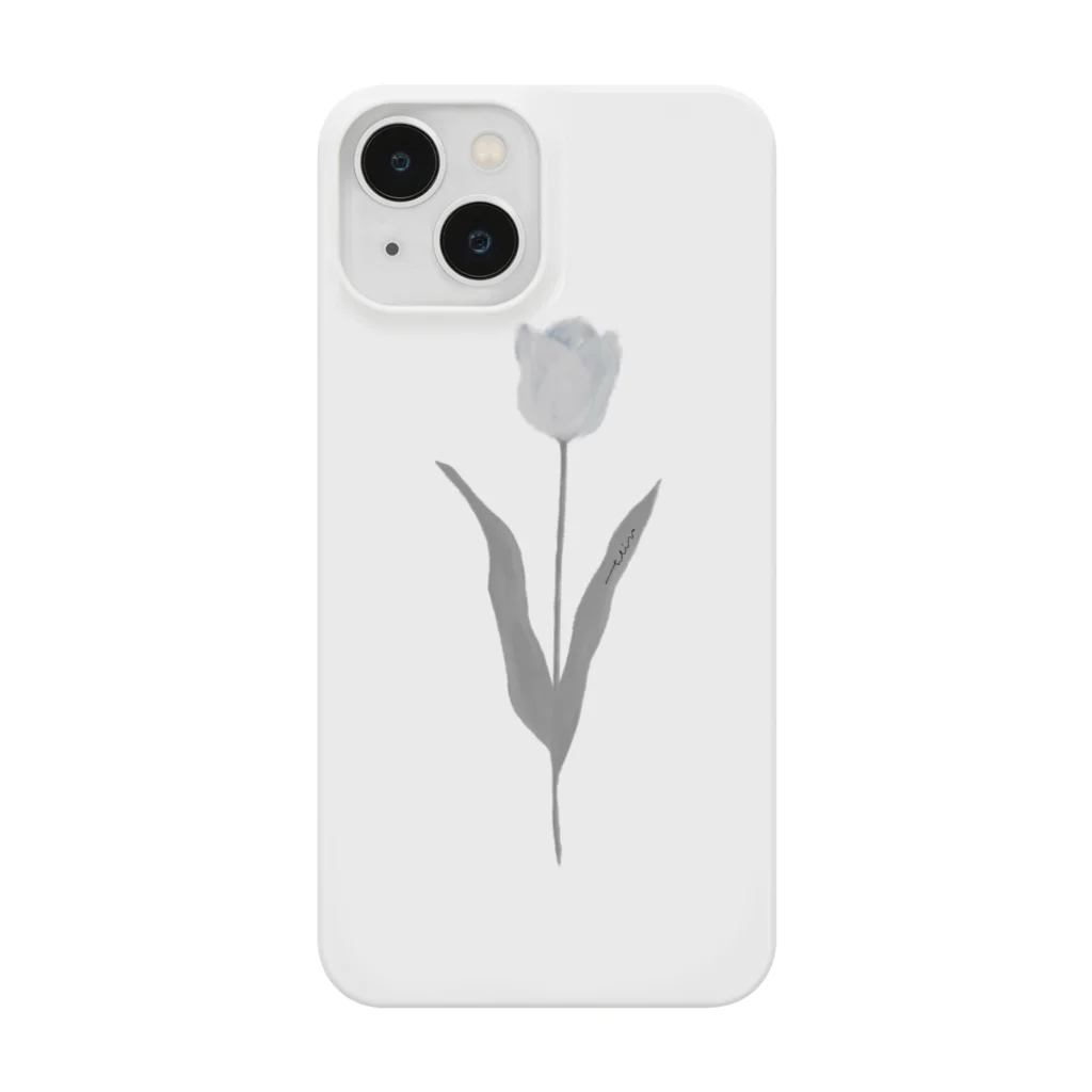 rilybiiのTulip , shabby chic gray Blue . Smartphone Case