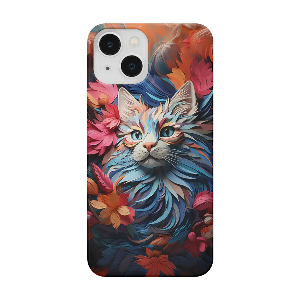 ANIMAL WORLDのペーパーアート Norwegian Forest Cat Smartphone Case