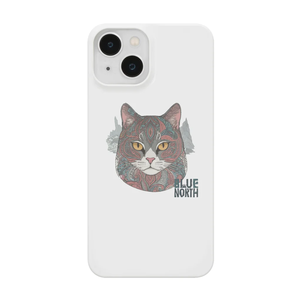 aokitaの【BLUE NORTH】アウトドアデザイン「ねこ」×ペイズリー柄　第3弾 Smartphone Case