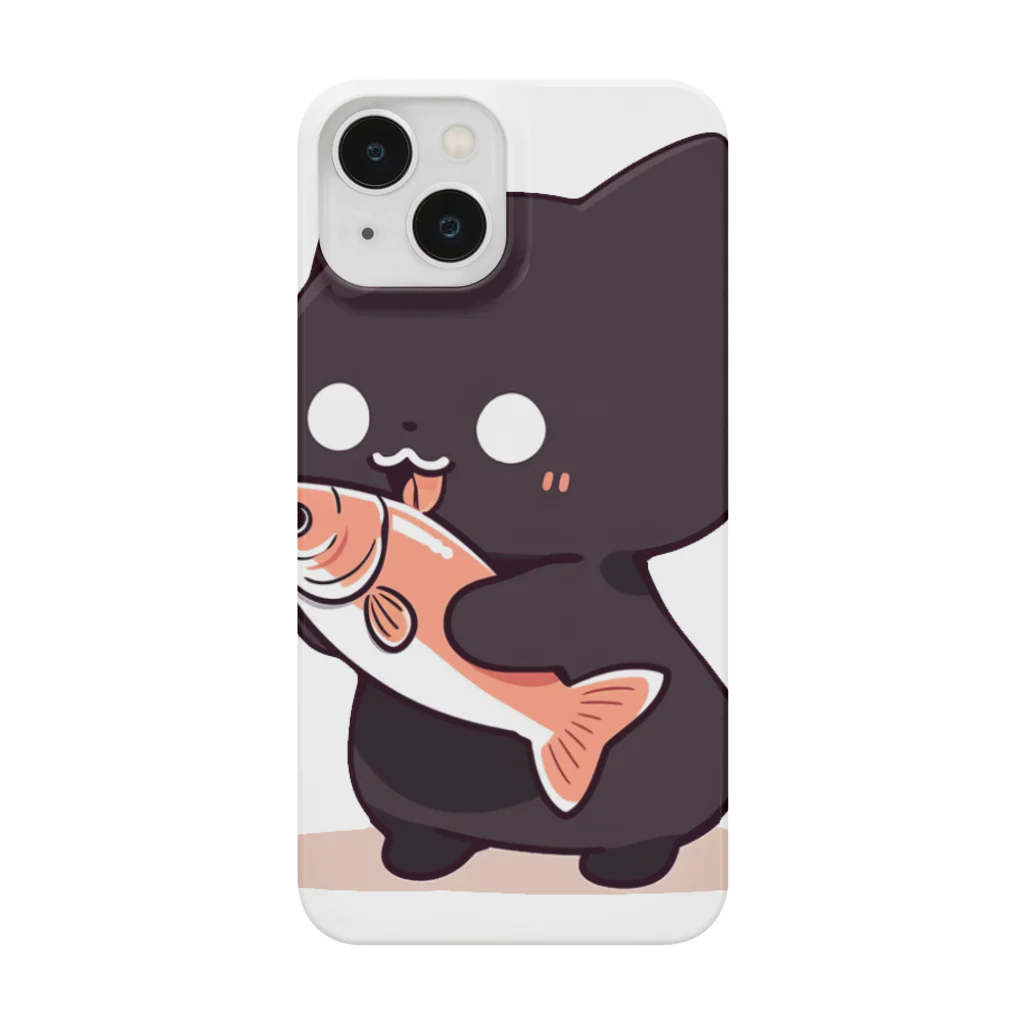 可愛いは正義 / かわかわなんでも屋のお魚好きな黒猫の幸せな瞬間 A Smartphone Case