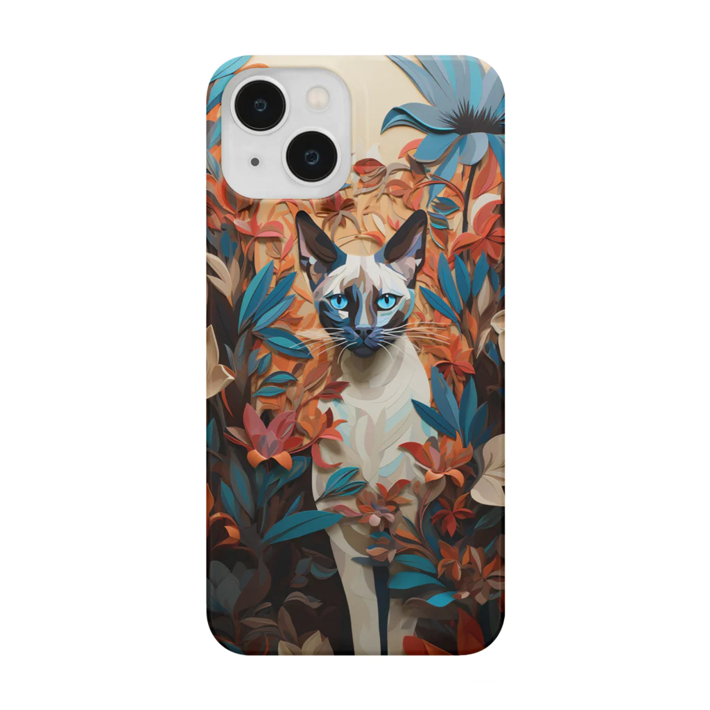 ANIMAL WORLDのペーパーアート Siamese cat Smartphone Case