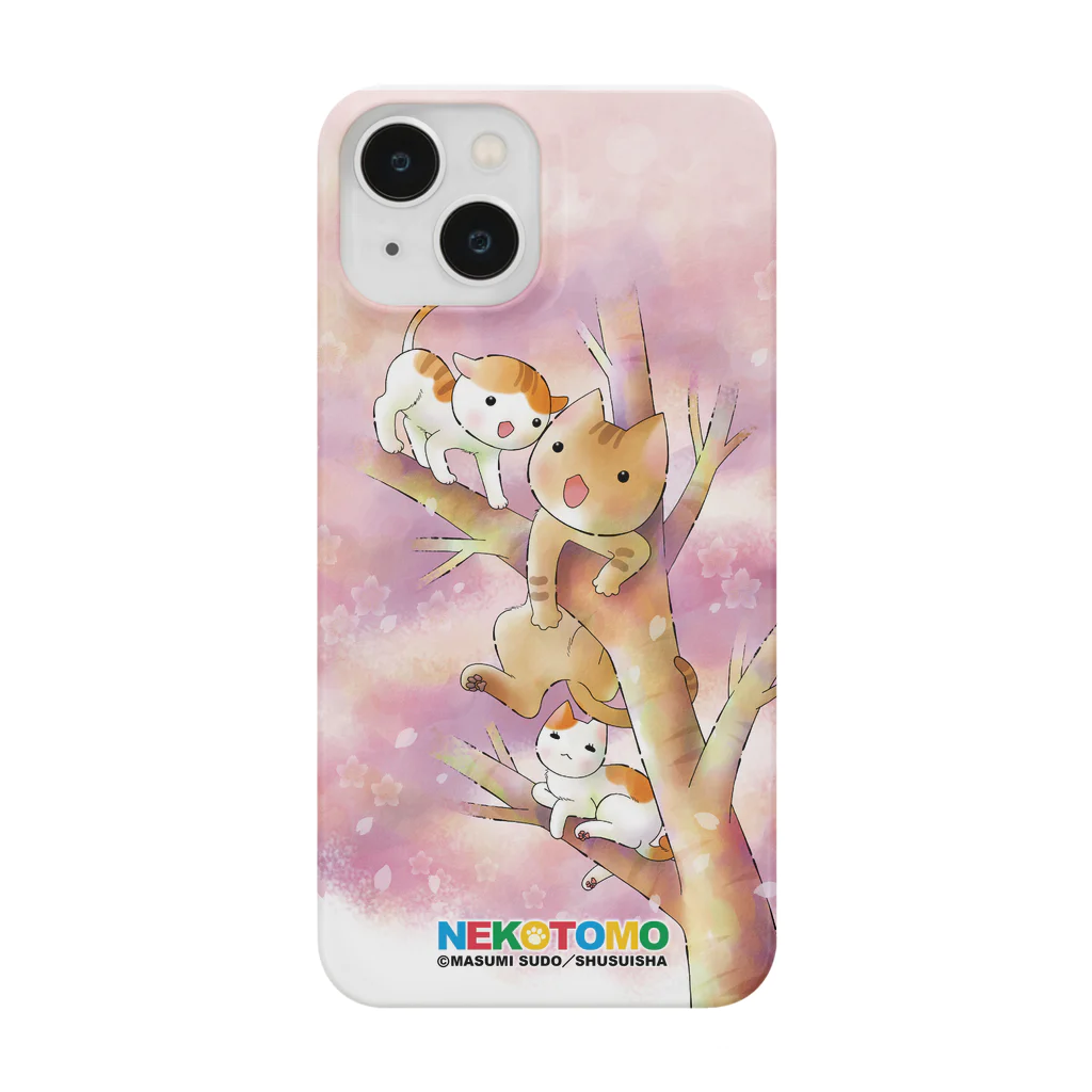 漫画「ねことも」公式グッズショップの須藤真澄コレクション「猫と桜2」 Smartphone Case