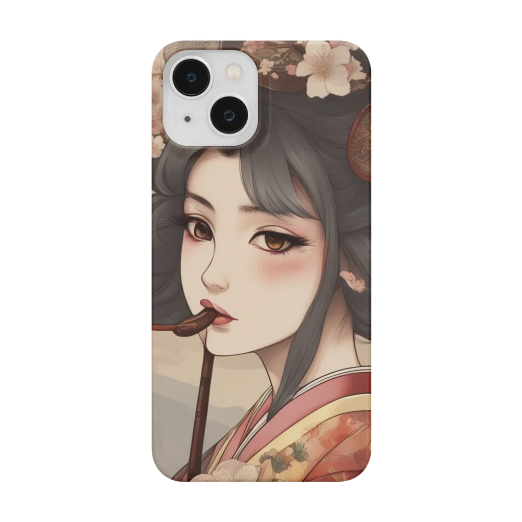 smgrlinosaのJapanese Kimono Girl, Geisha スマホケース