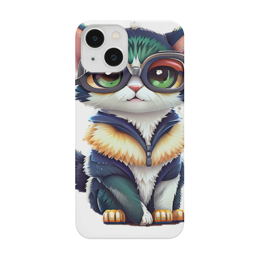 🔥AI art shop🔥の眼鏡をかけた子猫 Smartphone Case