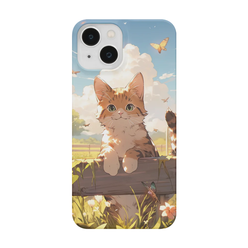 ANIMAL WORLDのお迎えしてくれるキジトラ ネコ スマホケース Smartphone Case