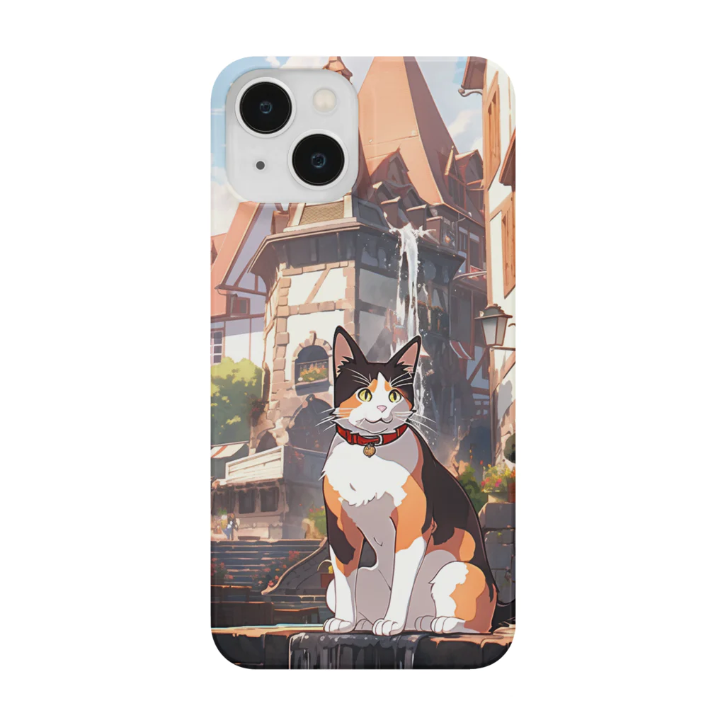 ANIMAL WORLDのローテンブルグの三毛猫 ネコ スマホケース Smartphone Case