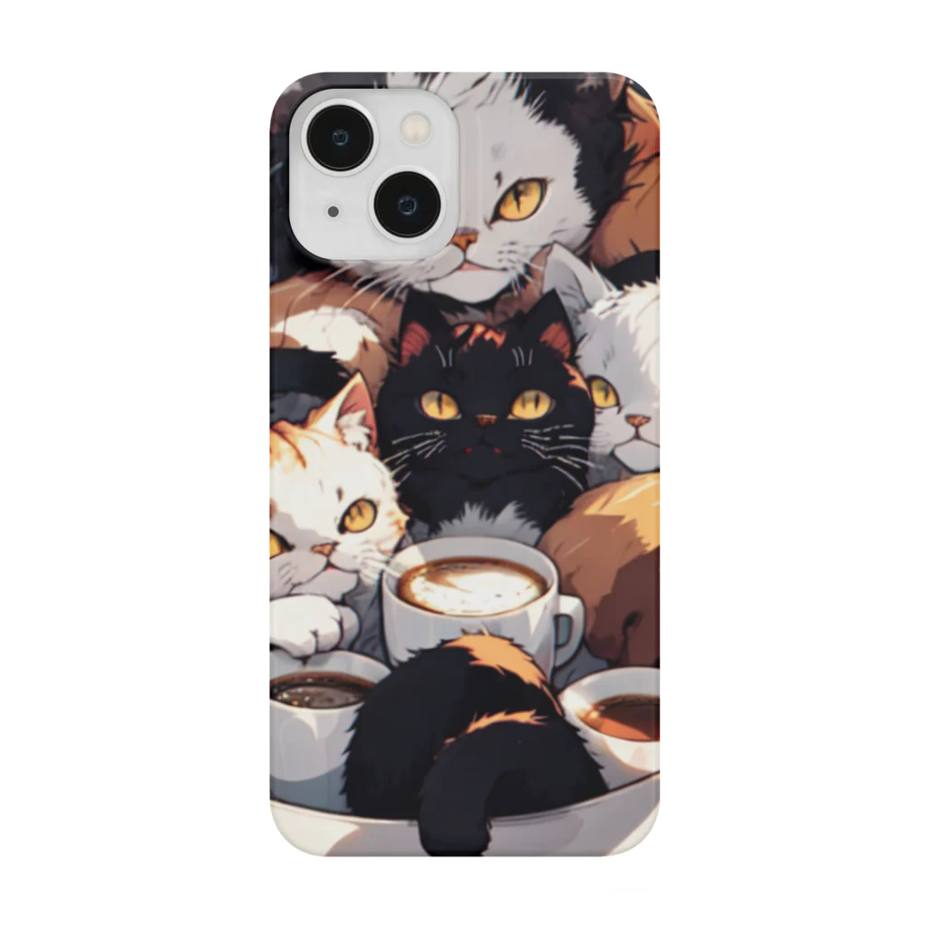 のぶっちAI生成師(💙,❤️)のカップにゃんちゃん Smartphone Case