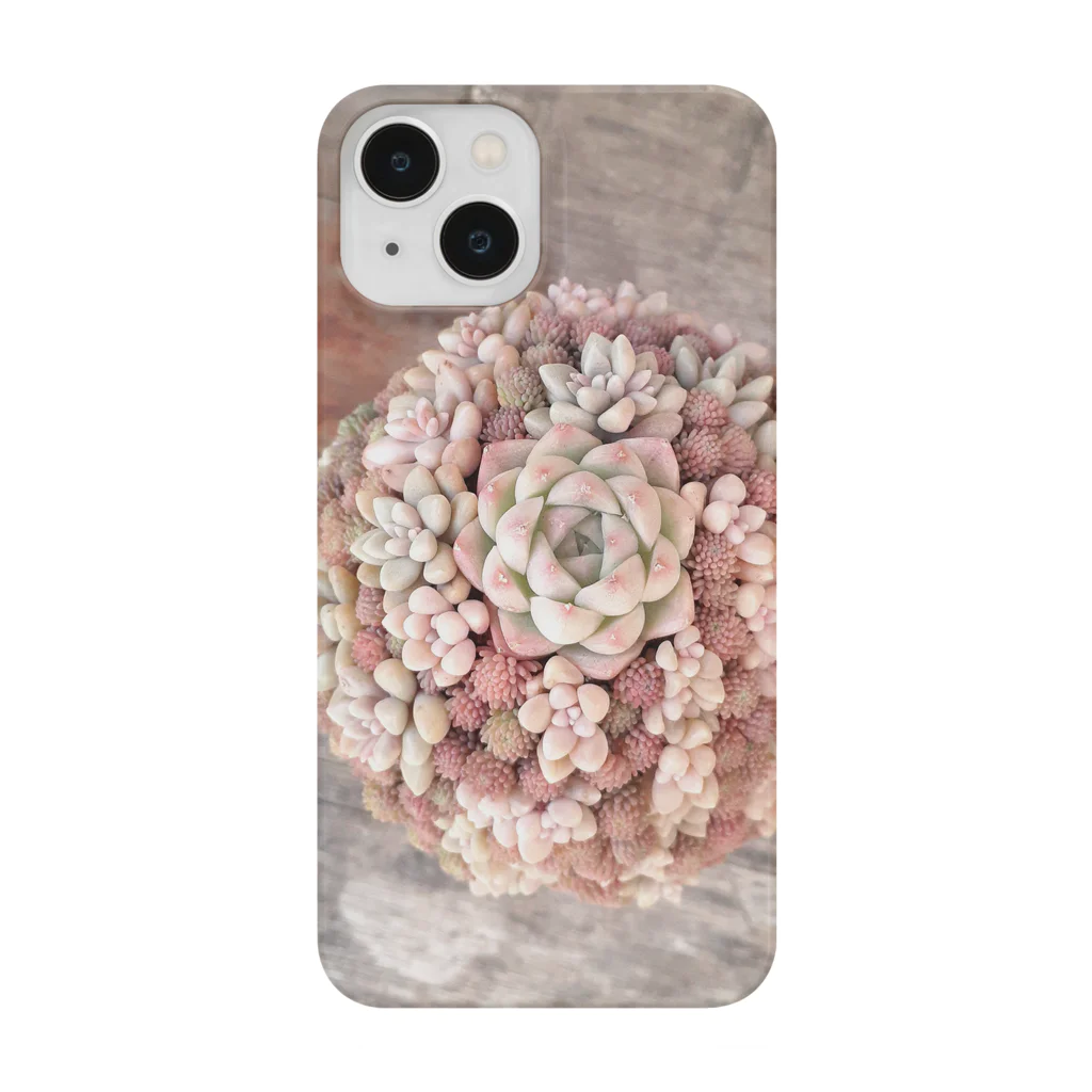 Succulent artist amt の桜色寄せ植え スマホケース