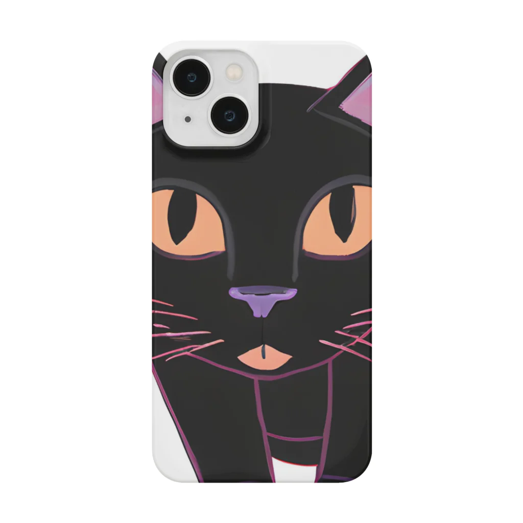 gatto solitario(物寂しげな猫)の黒猫 Smartphone Case