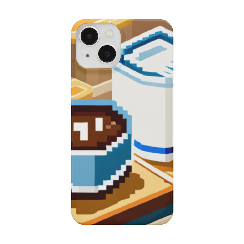 cunissaのドット絵コーヒーと電気ポット スマホケース