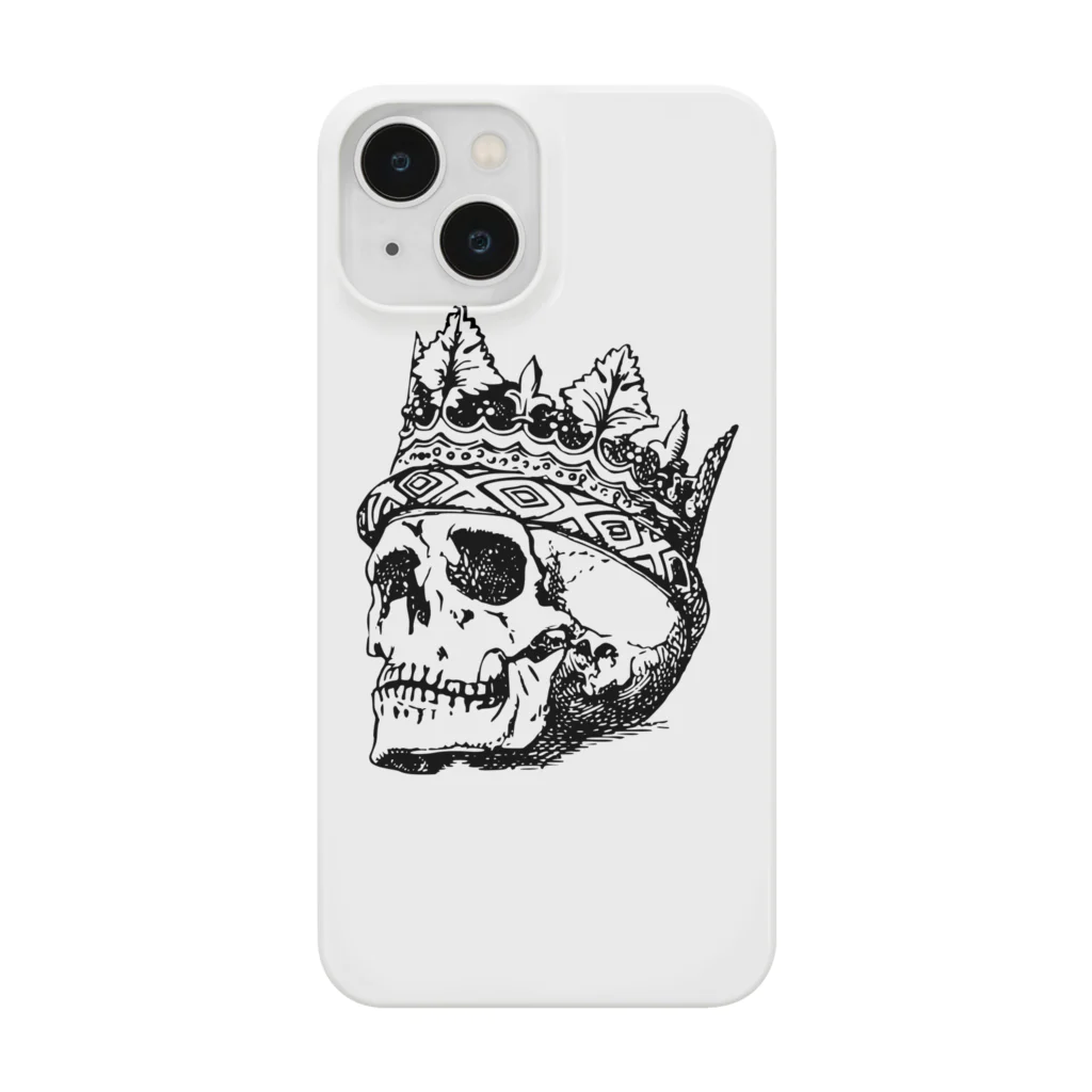 COOL&SIMPLEのBlack White Illustrated Skull King  スマホケース