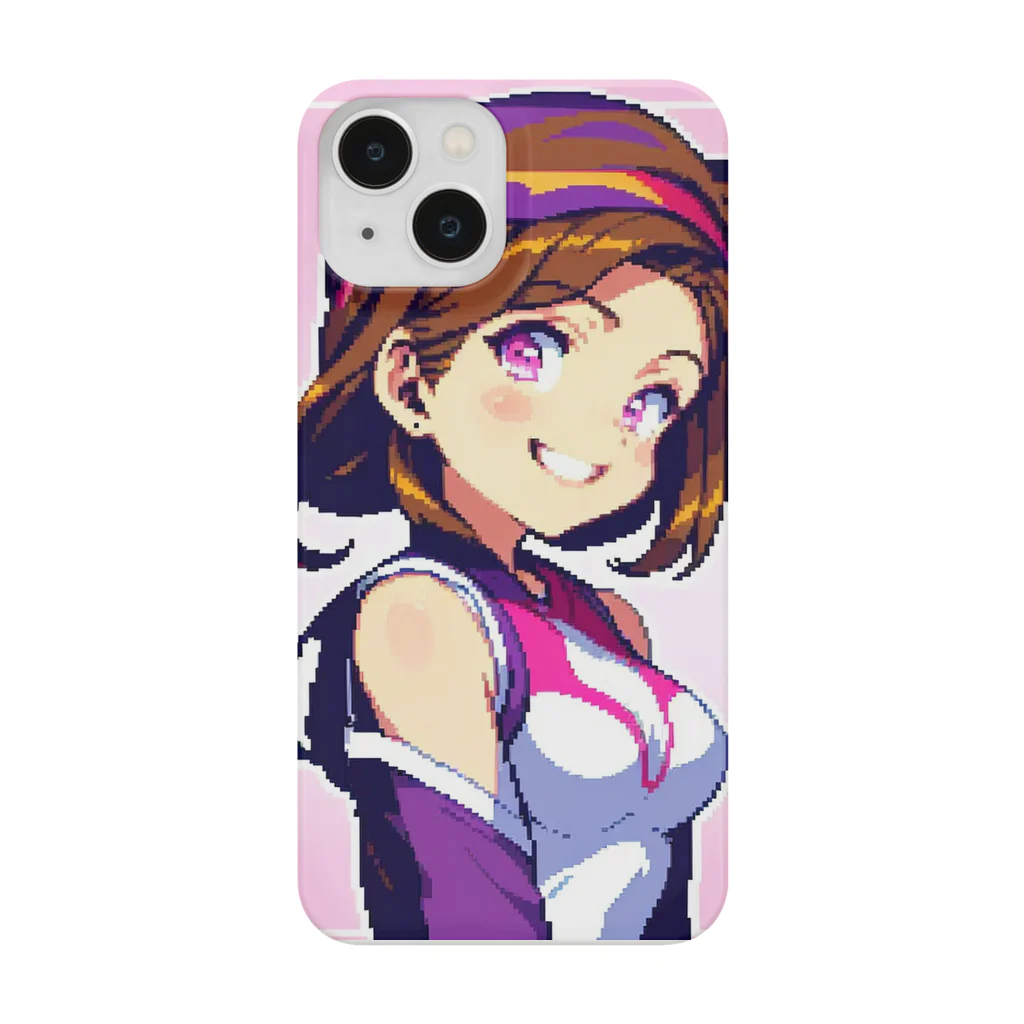 横顔POST＠ただ横顔をPOSTする人の可愛いドット女の子 Smartphone Case