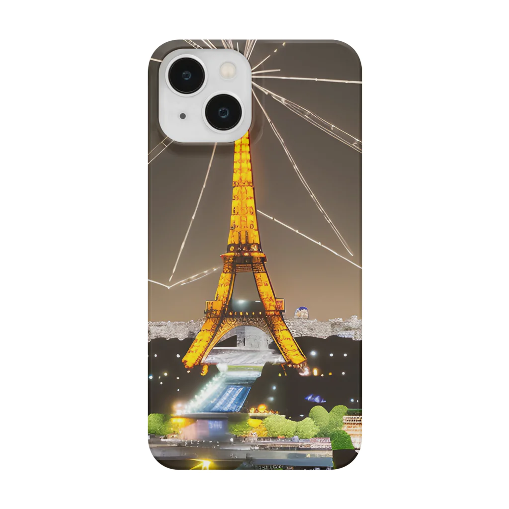 Owlのエッフェル塔 夜景 グッズ Smartphone Case