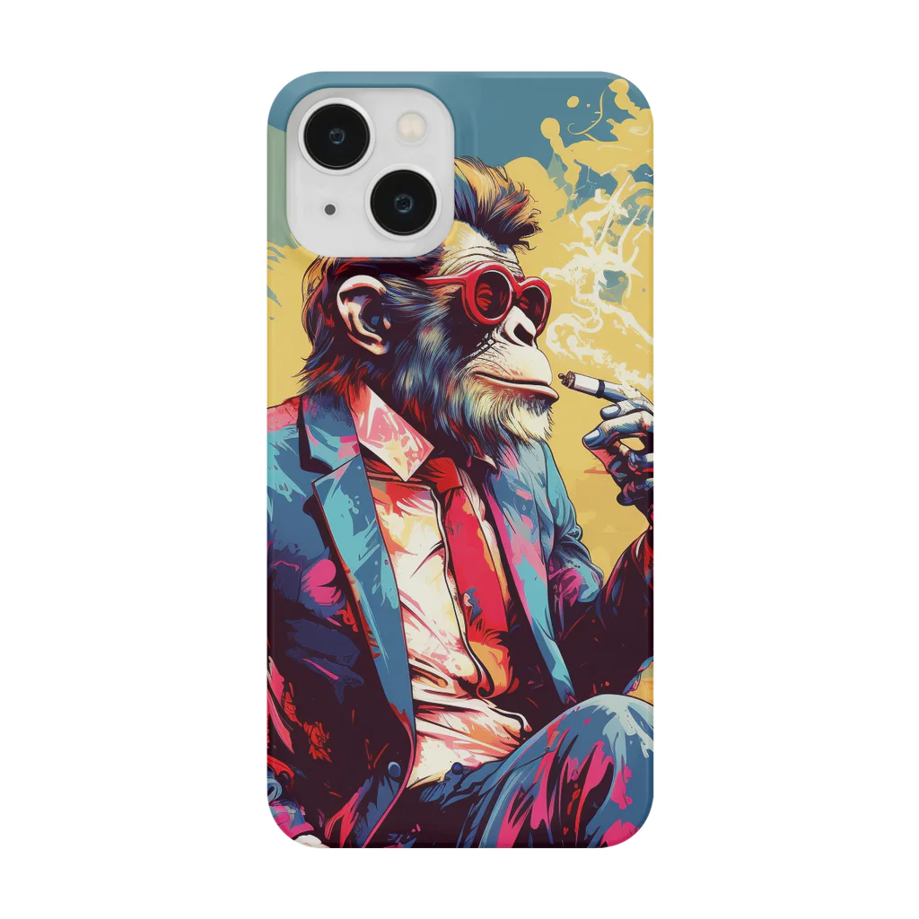 suzu-to-suzumeのMonkey smoking!!!  USA style. Smartphone Case