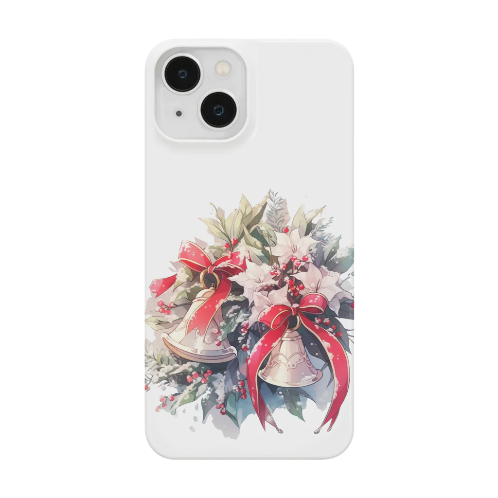 Stellaの水彩画タッチの幸せな音色を奏でるクリスマスベル Smartphone Case