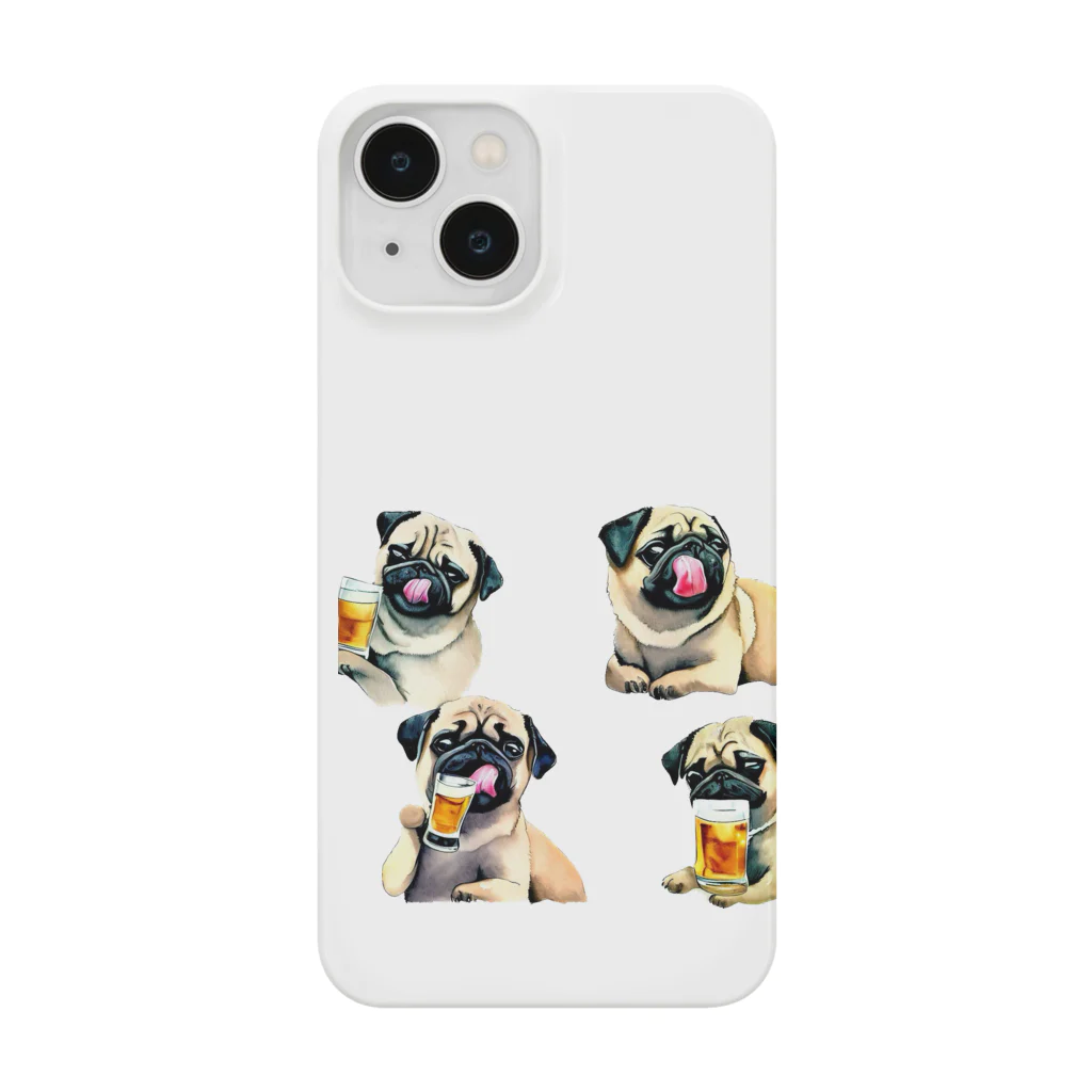 ✴︎Tiara shop✴︎のビール好きの犬 Smartphone Case