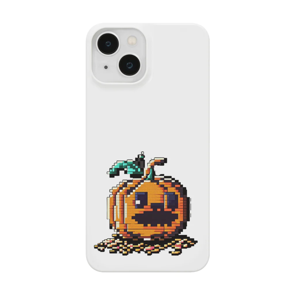 朱音琴音のドット絵のハロウィンかぼちゃのおばけ スマホケース