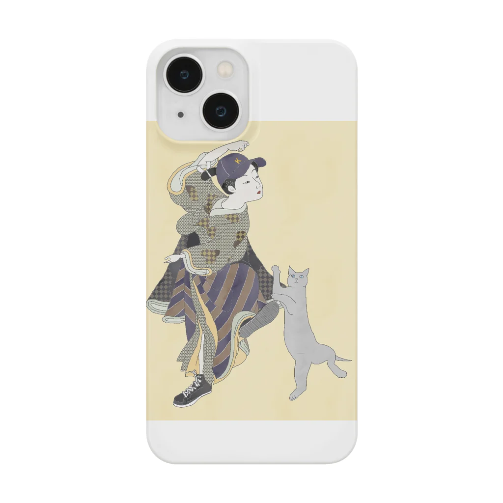 keeeeeep smilingの野球女子？ 踊るネコ Smartphone Case